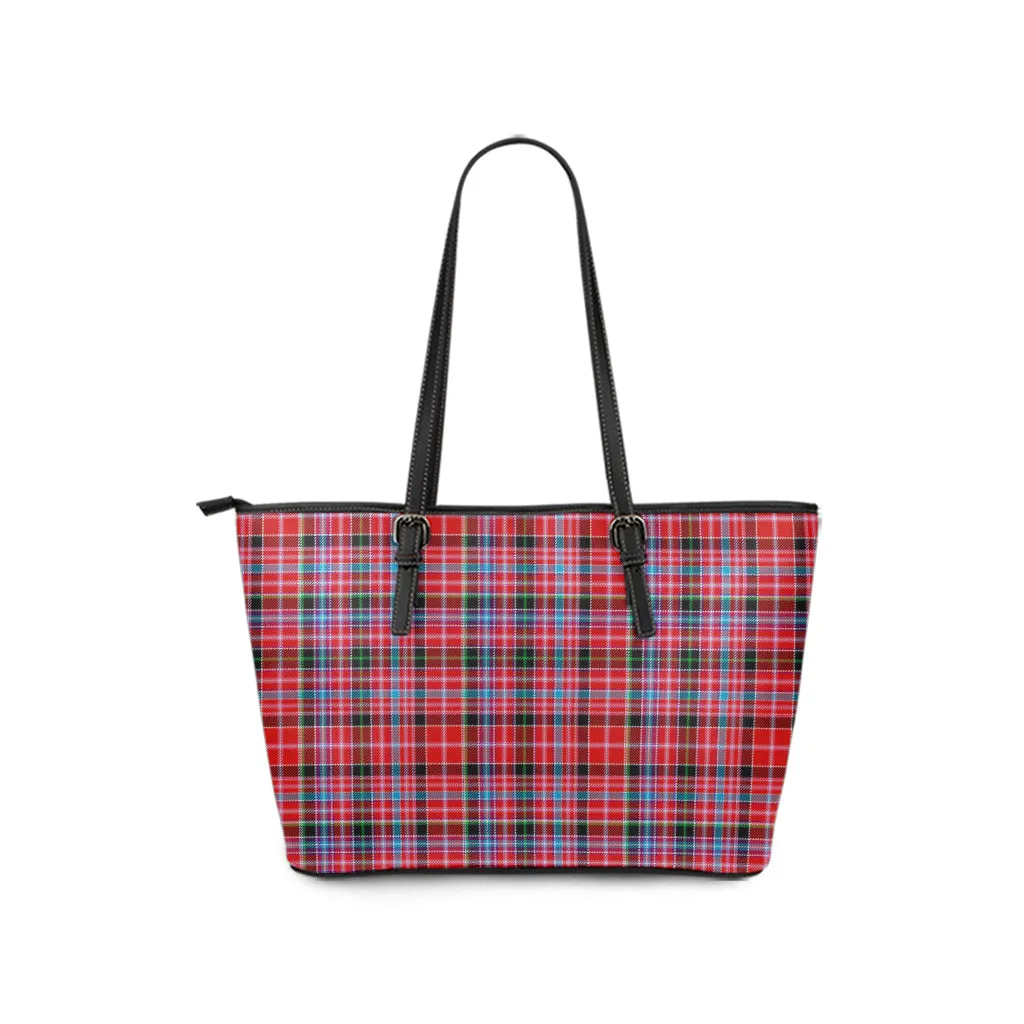 Aberdeen District Tartan Leather Tote Bag