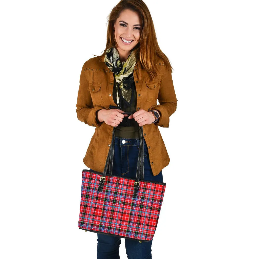 Aberdeen District Tartan Leather Tote Bag