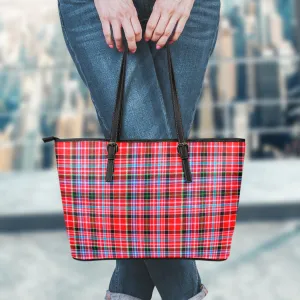 Aberdeen District Tartan Leather Tote Bag