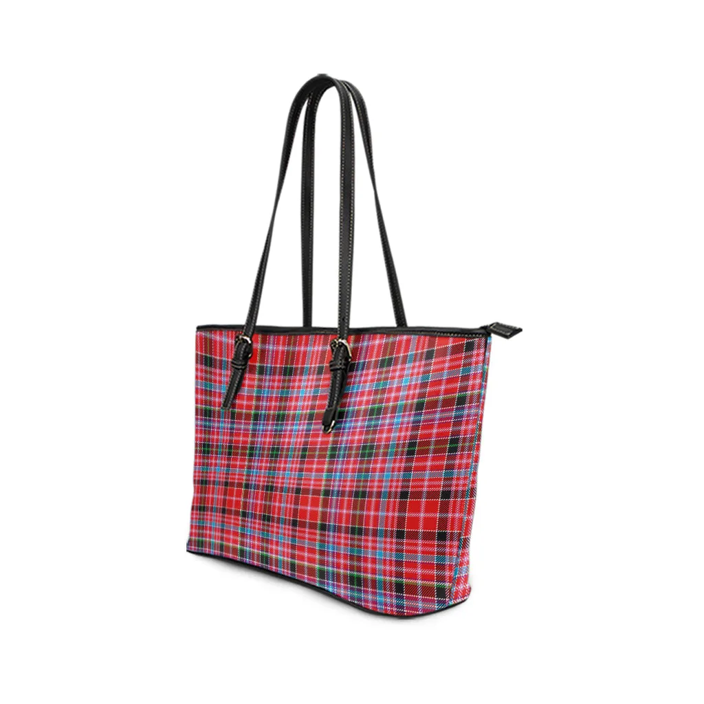 Aberdeen District Tartan Leather Tote Bag