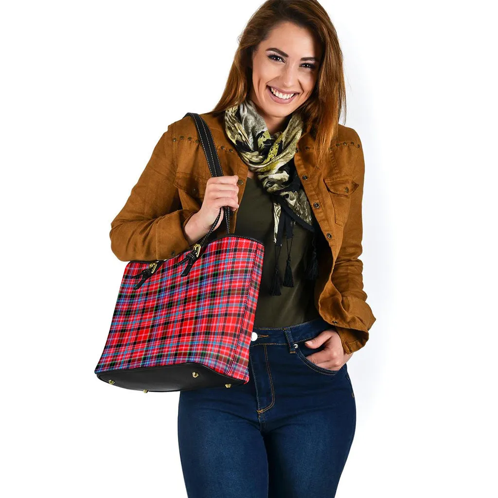 Aberdeen District Tartan Leather Tote Bag