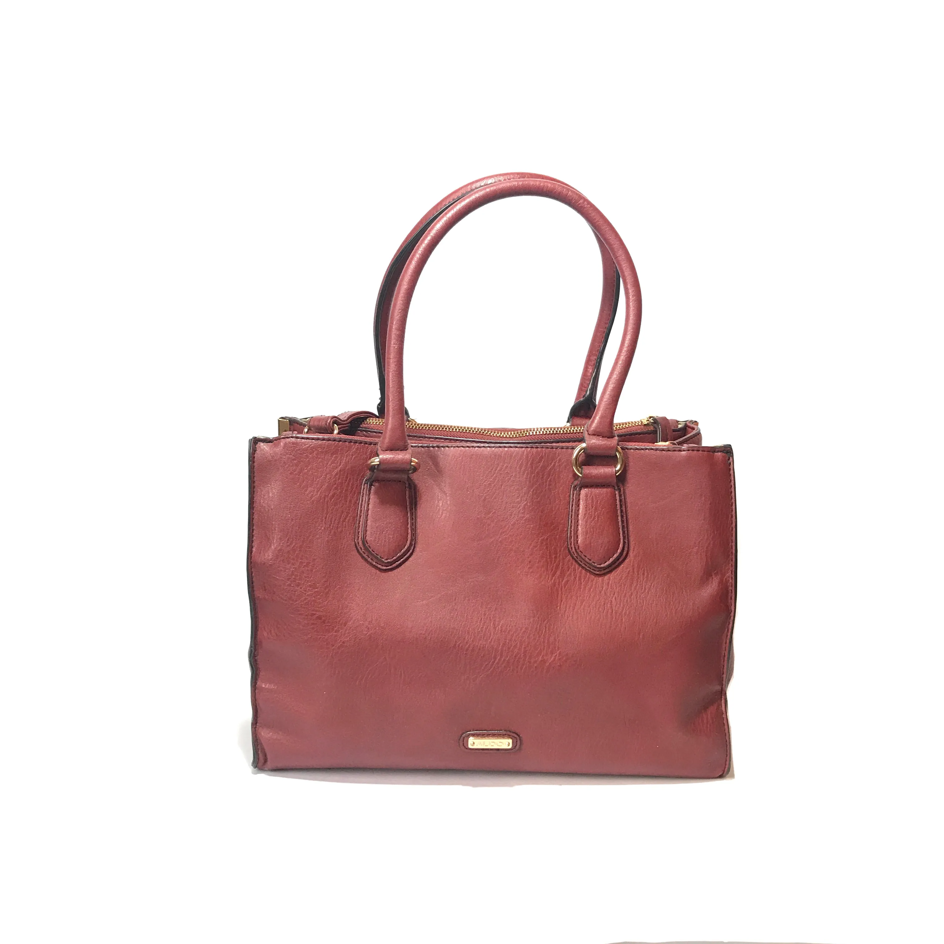 ALDO Maroon & Gold Satchel Tote | Pre Loved |