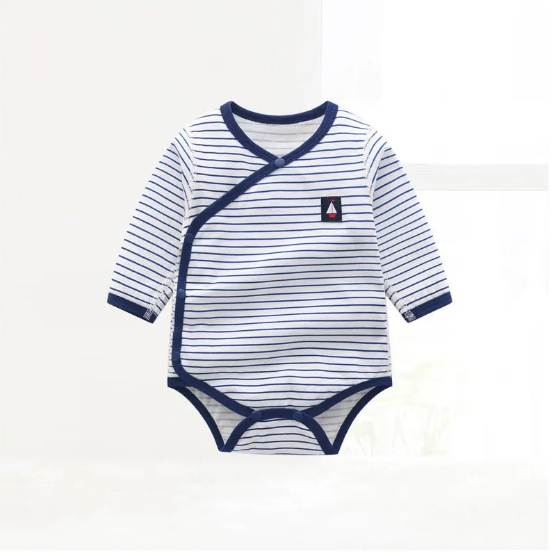 Baby Boy Stripes/Boats Print Onesie