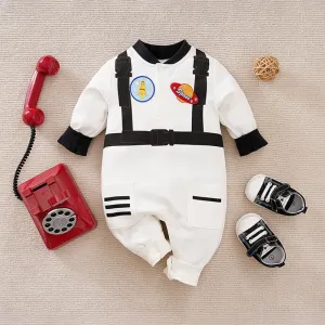 Baby's Space and Rocket Design Long Sleeve Bodysuit