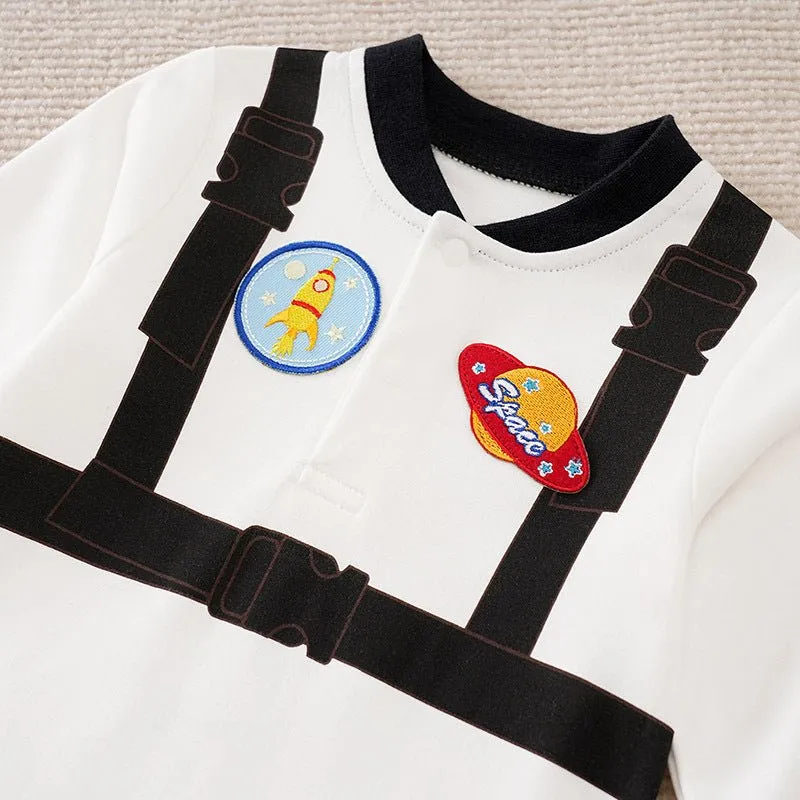 Baby's Space and Rocket Design Long Sleeve Bodysuit