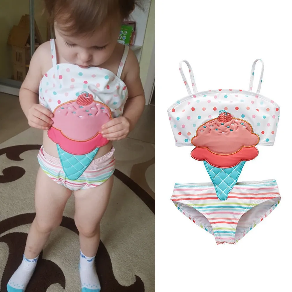 Baby/Toddler Girl's Ice Cream Design One-piece Swimsuit