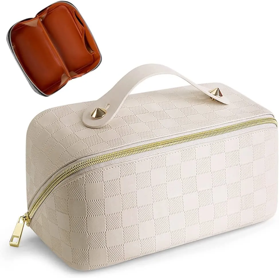 BelleTrésor™: Stylish Leather Makeup & Travel Pouch