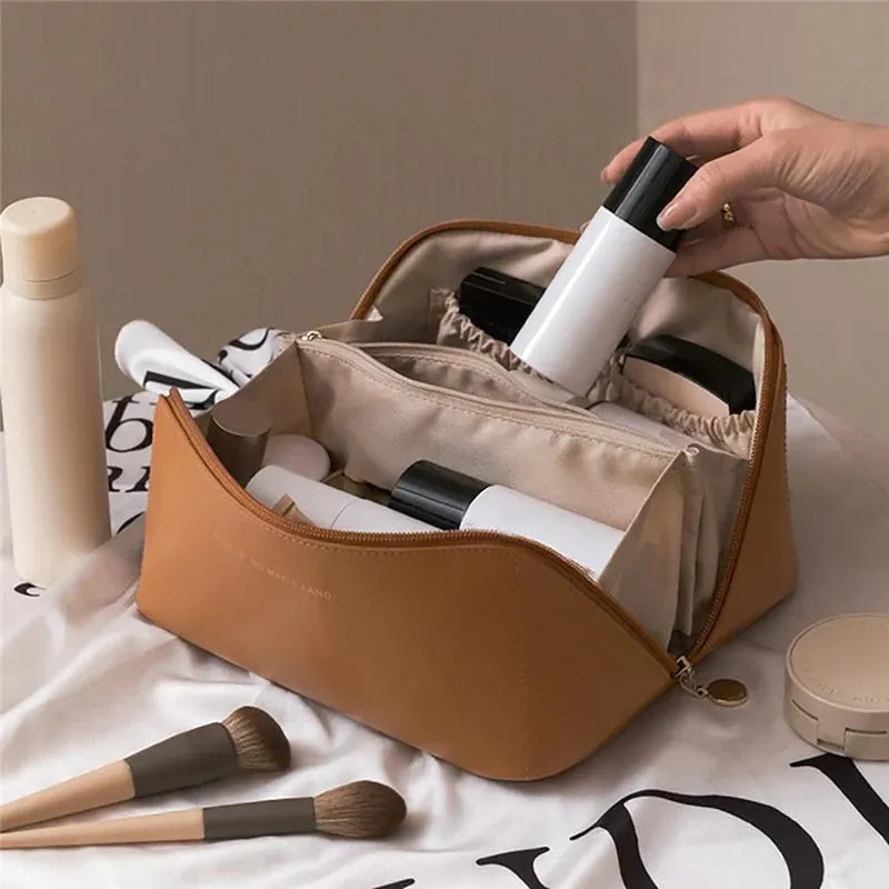 BelleTrésor™: Stylish Leather Makeup & Travel Pouch