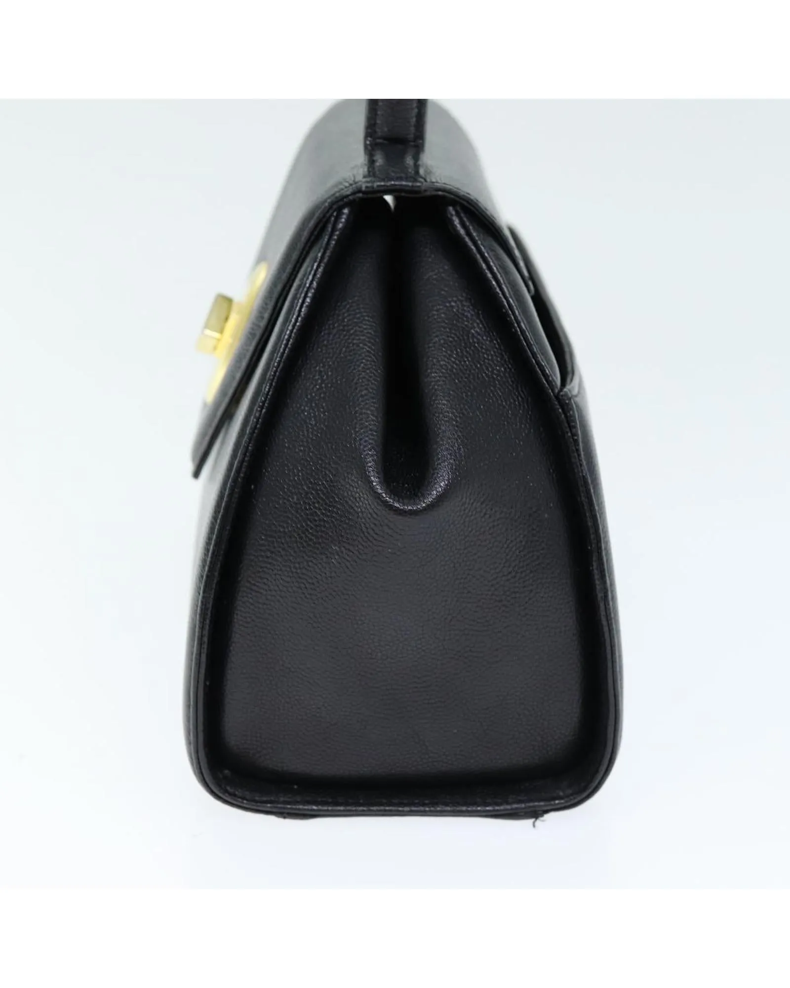 Black Leather Hand Bag with Dust Bag and Box (Rank C)