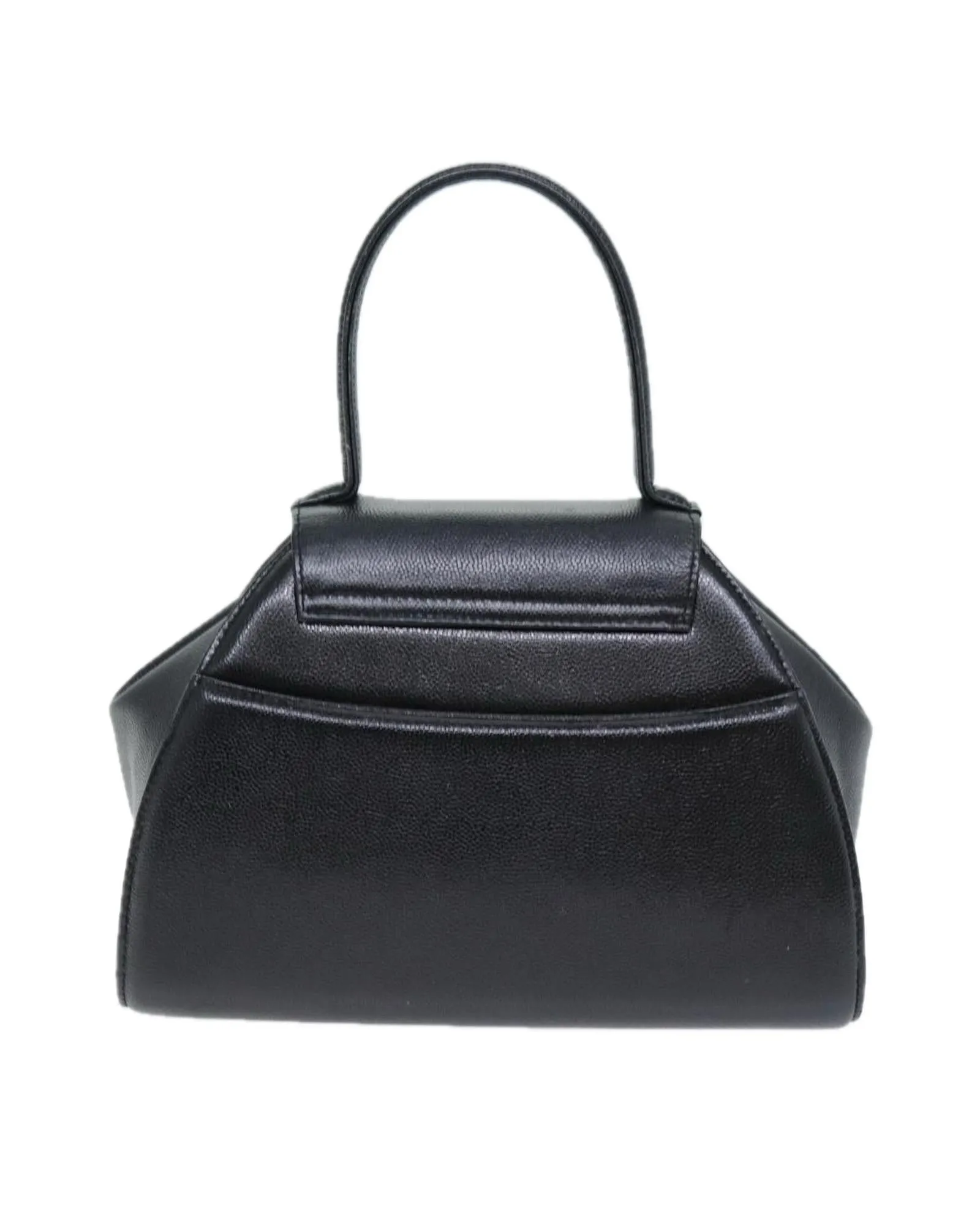 Black Leather Hand Bag with Dust Bag and Box (Rank C)