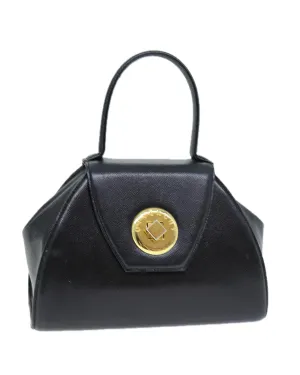 Black Leather Hand Bag with Dust Bag and Box (Rank C)