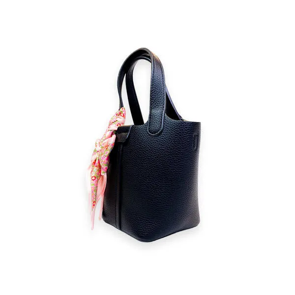 Black Satchel Bag w/ Scarf