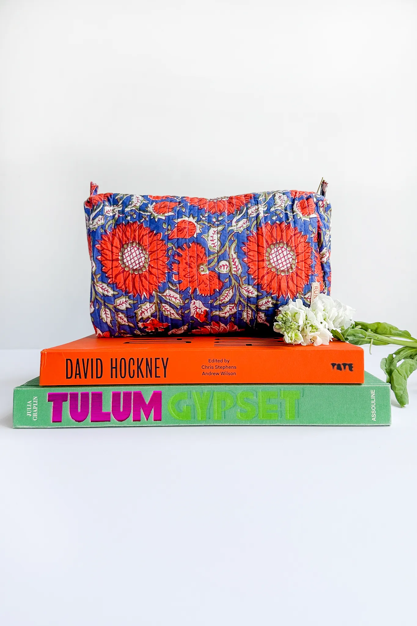 Block Print Large Makeup Bag