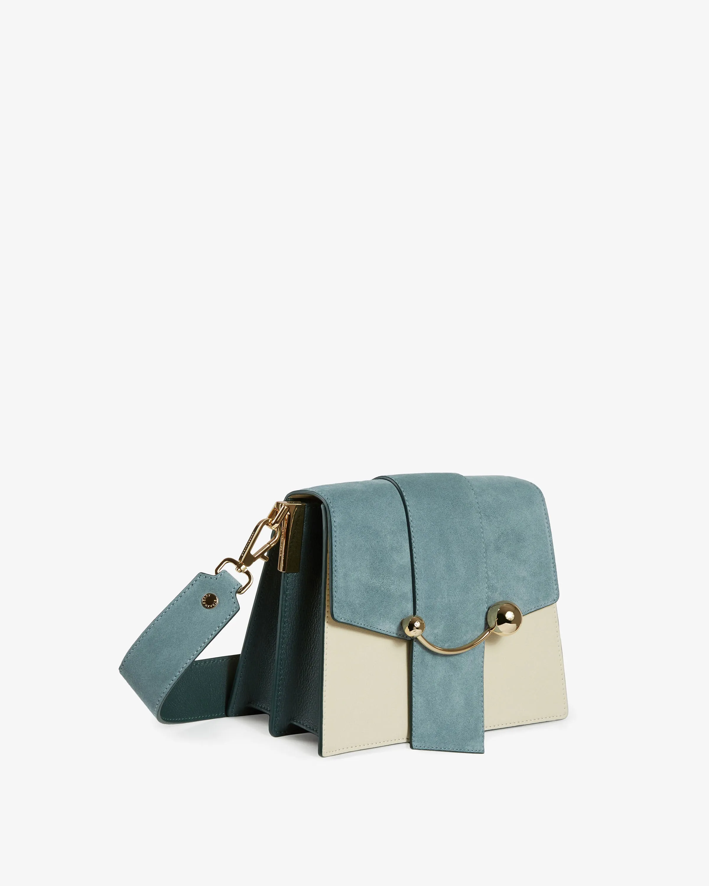 Box Crescent - Leather/Suede Duck Egg Blue/Diamond/Bottle Green