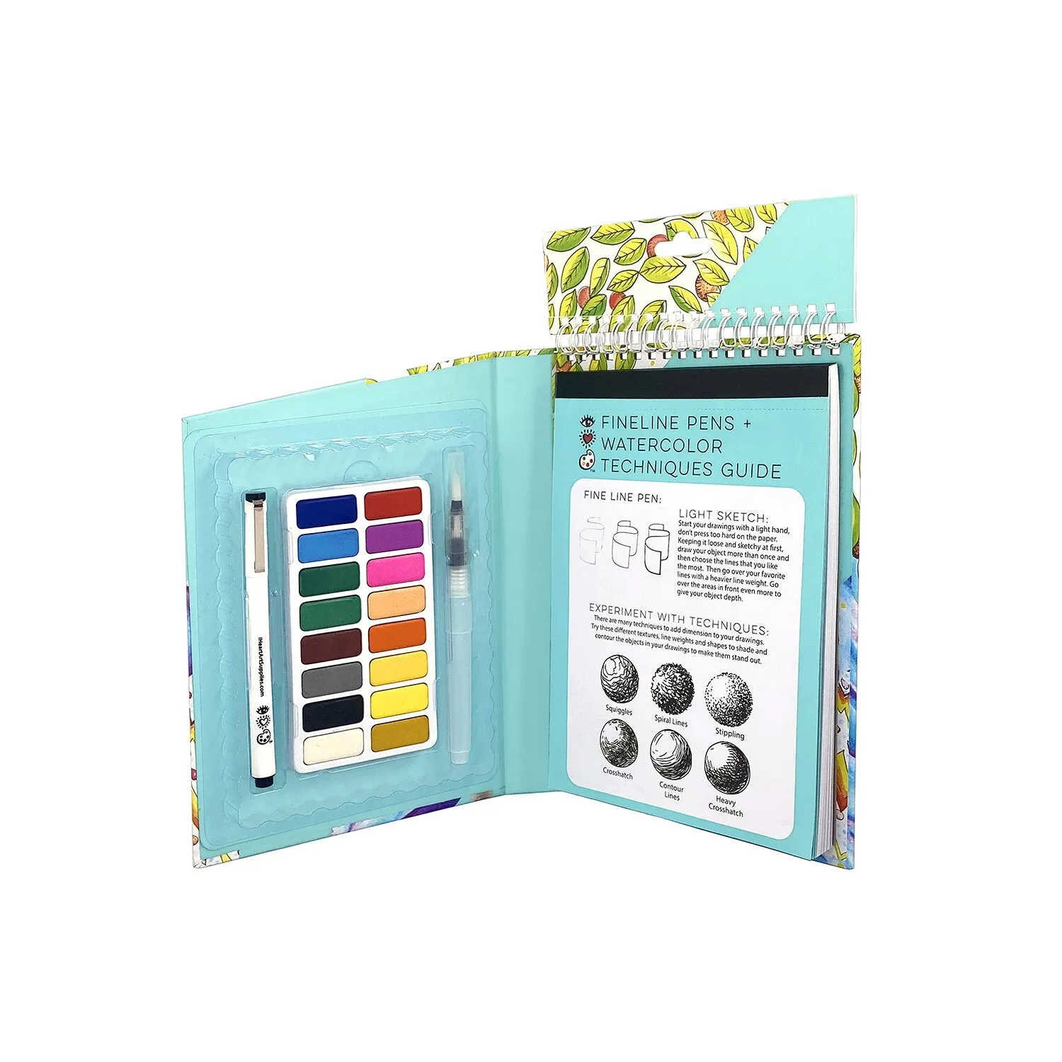 Bright Stripes Travel Art Pack Watercolors & Fine Line Pen