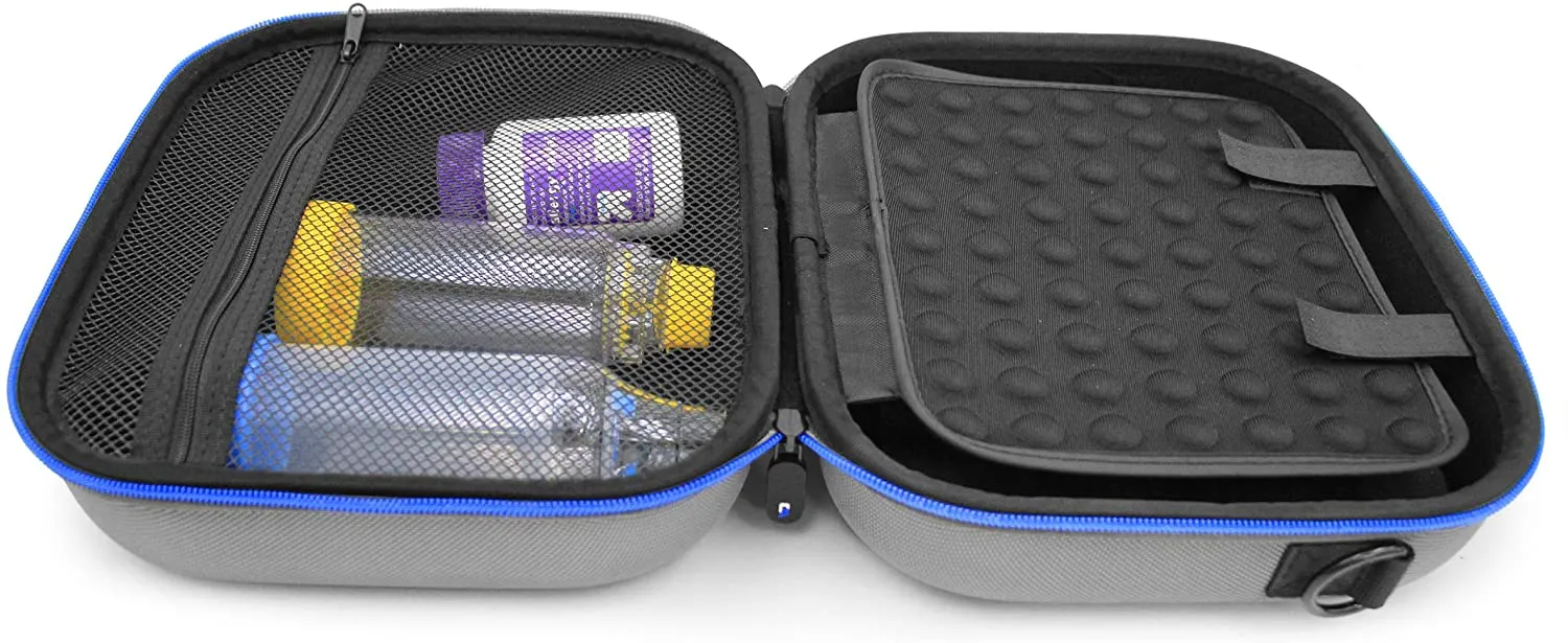 CASEMATIX Asthma Inhaler & Essential Carrying Case - Protective Travel Bag for Handheld Asthma Nebulizer Machine, Asthma Mask, Asthma Spacer & More