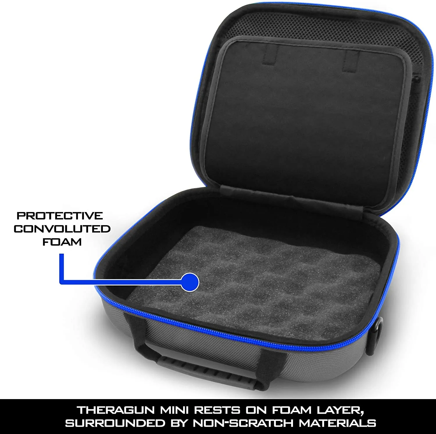 CASEMATIX Massager Travel Case Compatible with Theragun Mini Massage Gun and Multiple Attachments, Charger and Other Accessories