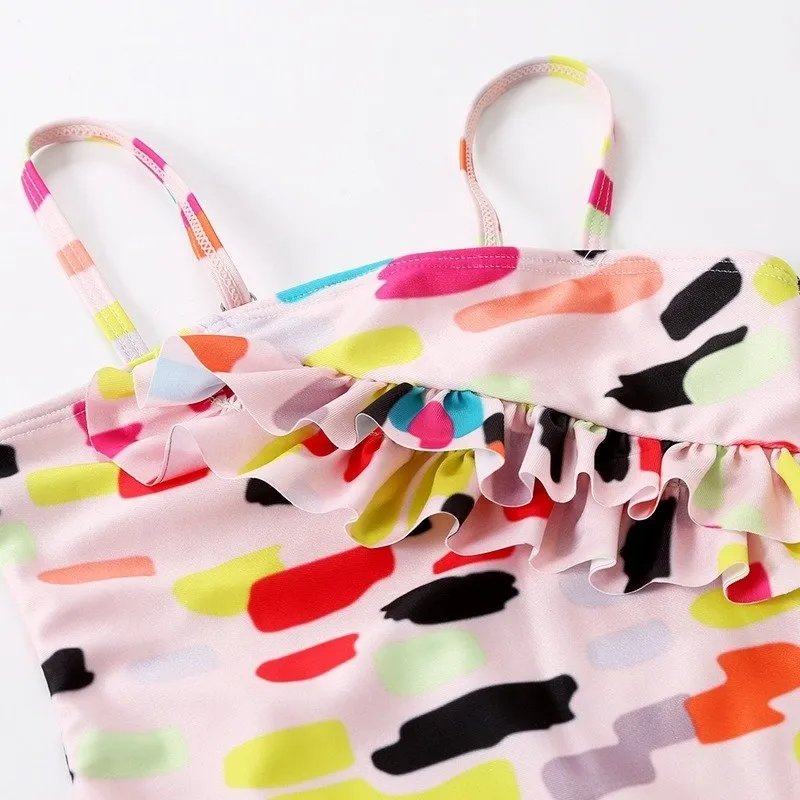 Colorful Print Swimsuit for Toddler/Kid Girls