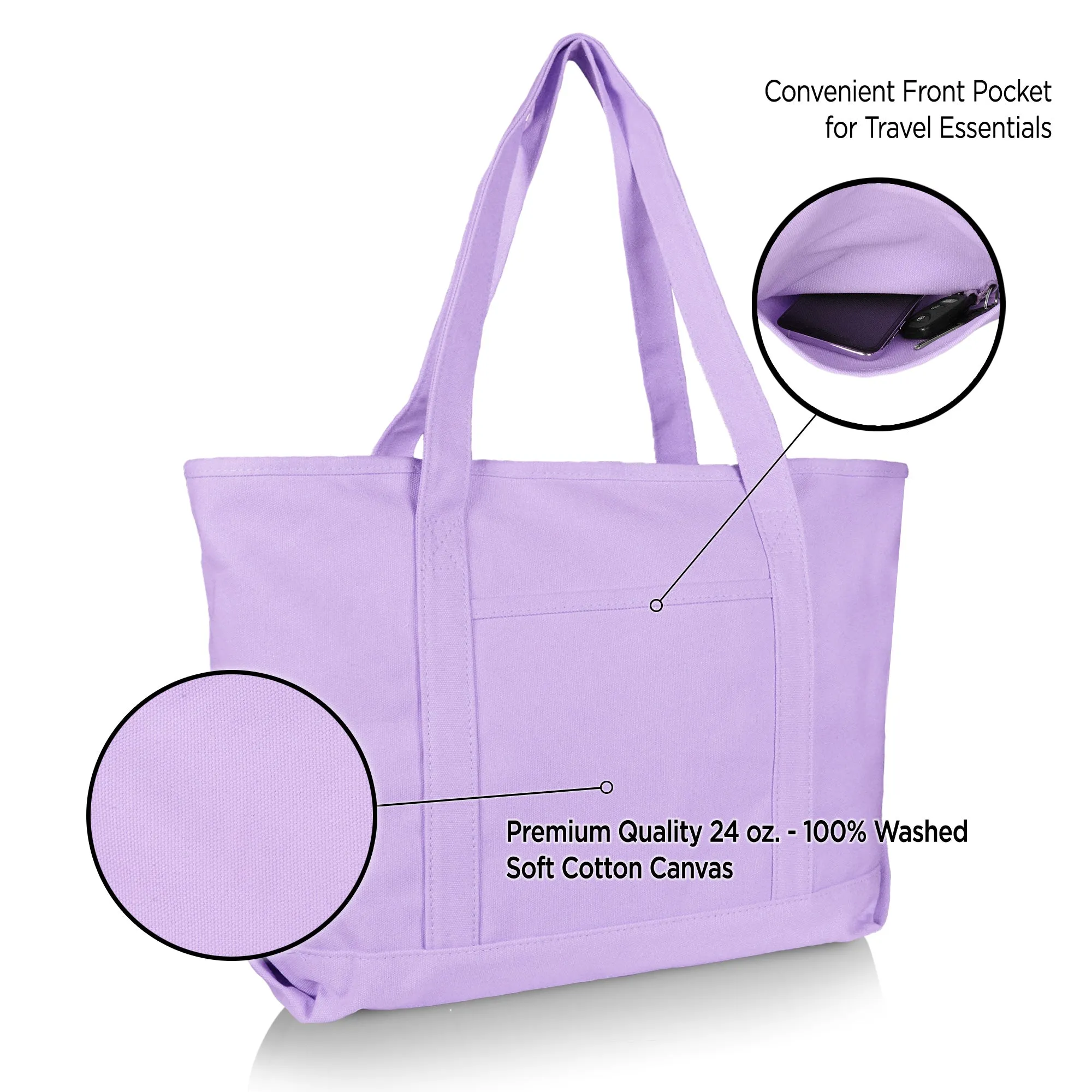 Dalix 23" Deluxe Soft Canvas Tote Bag