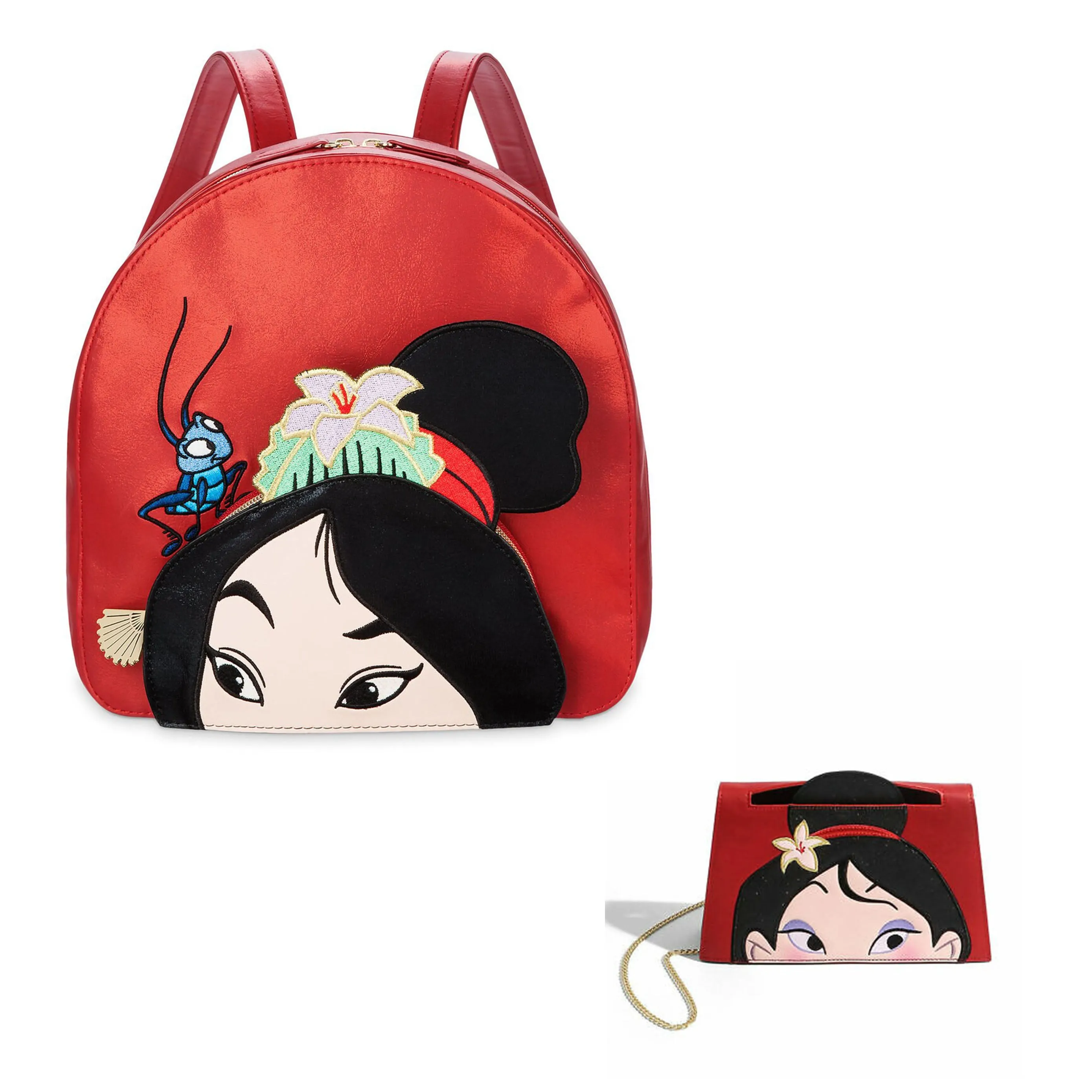 Danielle Nicole Disney Mulan Designer Backpack and Cross Body Bag/Purse Bundle