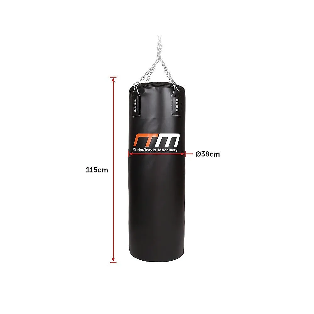 Durable 37kg Boxing Punching Bag, PU Leather, Black