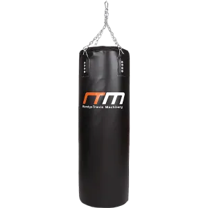 Durable 37kg Boxing Punching Bag, PU Leather, Black