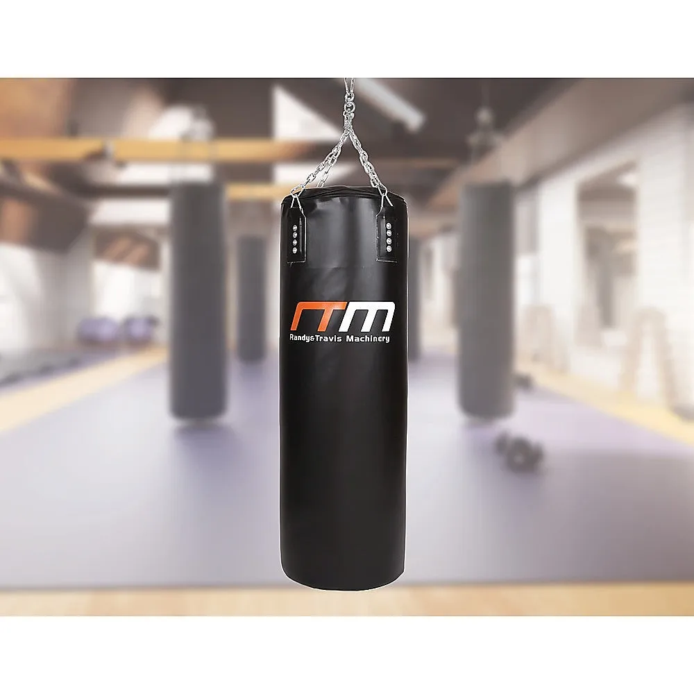 Durable 37kg Boxing Punching Bag, PU Leather, Black