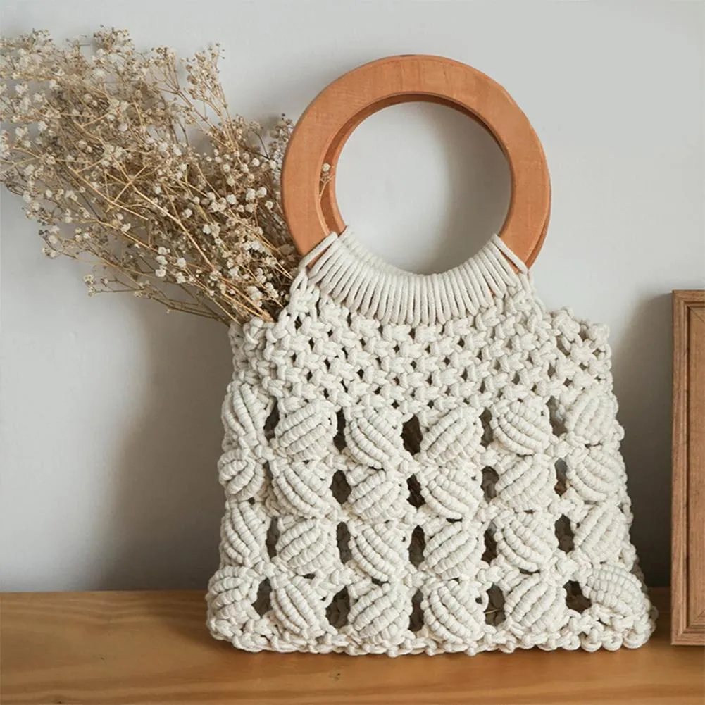 Fashion cotton rope straw hand bags