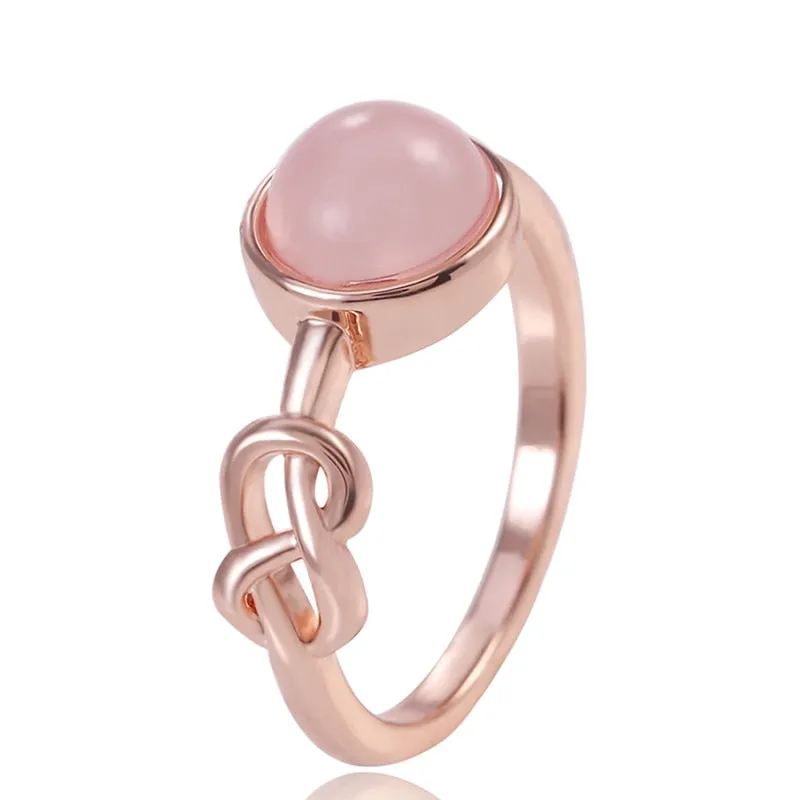 Fashion Jewelry Simple Pink Stone Solitaire Rings for Women in Silver Color