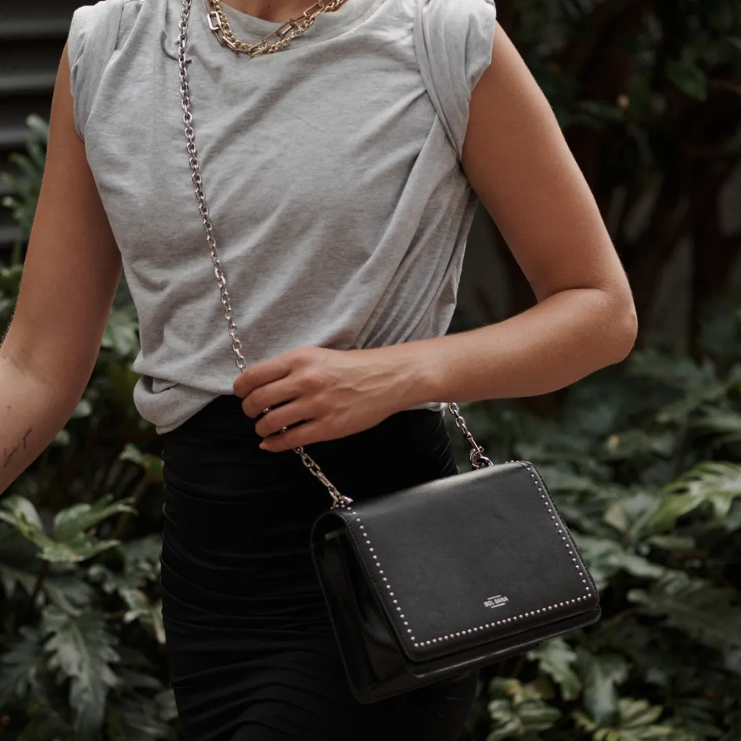 Flap Bag Black/Silver