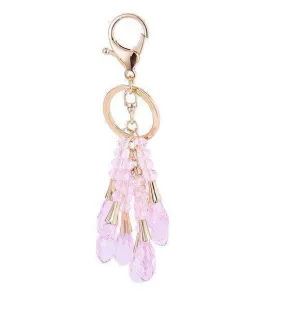 High Quality Crystal Bead Gold Key chain water drop Pendant