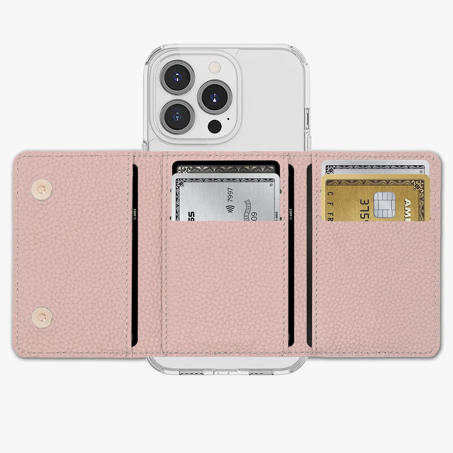 iPhone 14 Pro Max HD Clear Case with MagSafe Trifold Wallet Set