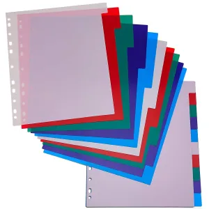 Kicko 3-Ring Binder Dividers with 10-Color Tabs  2 Pack Durable Ring Binders