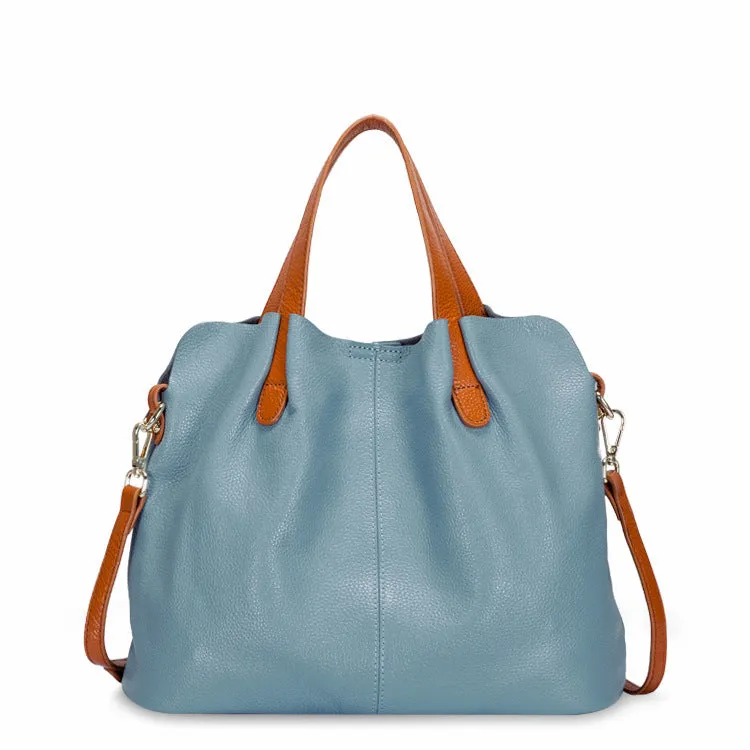 Leather bag mother bag soft leather tote bag