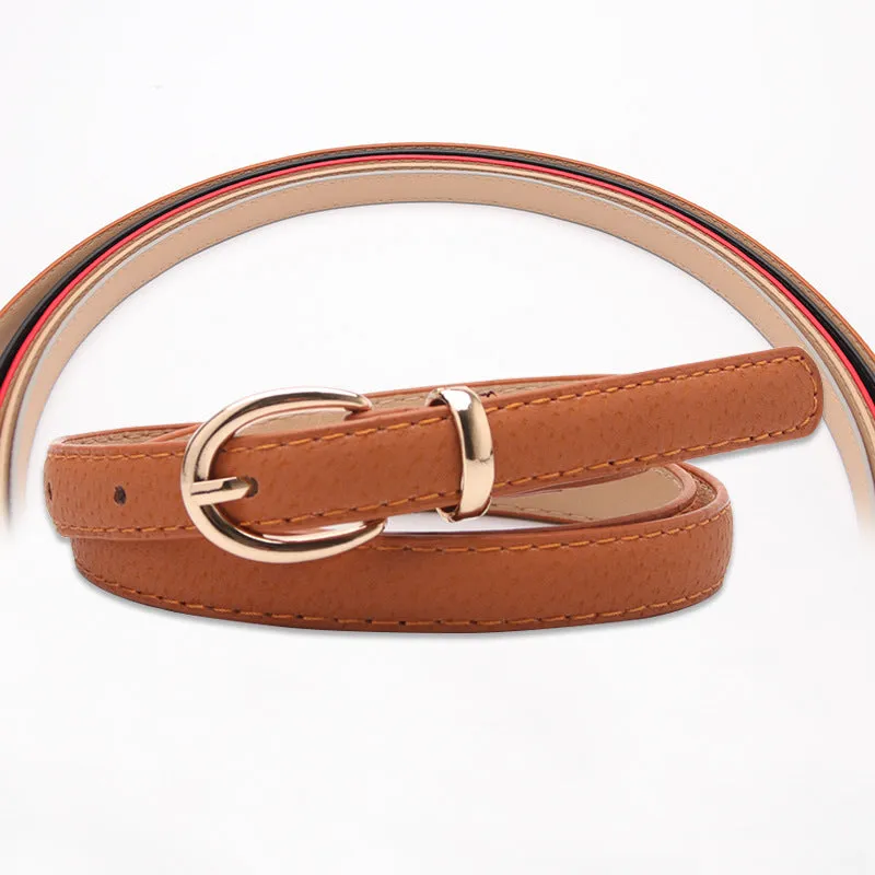 Leather Decorative Thin Belt Trendy Versatile Student Pant Belt Casual Jeans