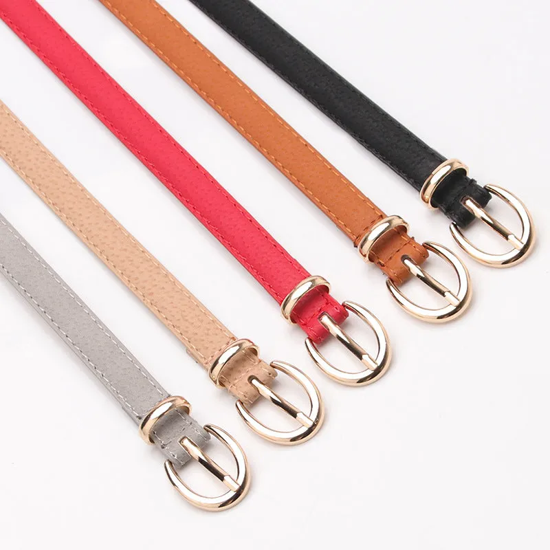 Leather Decorative Thin Belt Trendy Versatile Student Pant Belt Casual Jeans