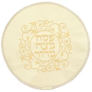 Leather Matzah Cover Circular Floral Swirl design MA120-CR