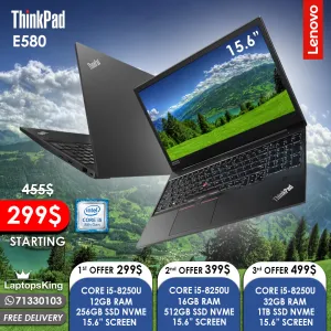 Lenovo Thinkpad E580 Core i5-8250u 15.6" Laptop Offers (Open Box)