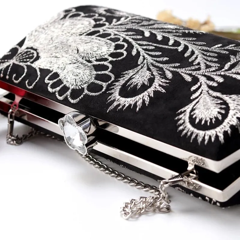 Luxy Moon Retro Embroidery Evening Clutch Bag Party Purse