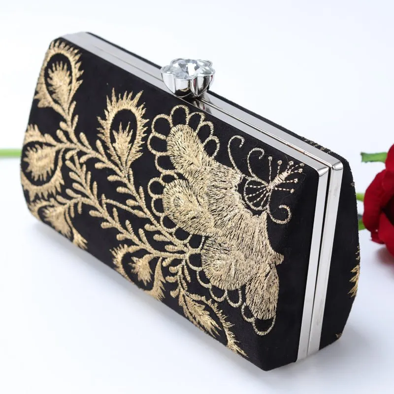 Luxy Moon Retro Embroidery Evening Clutch Bag Party Purse