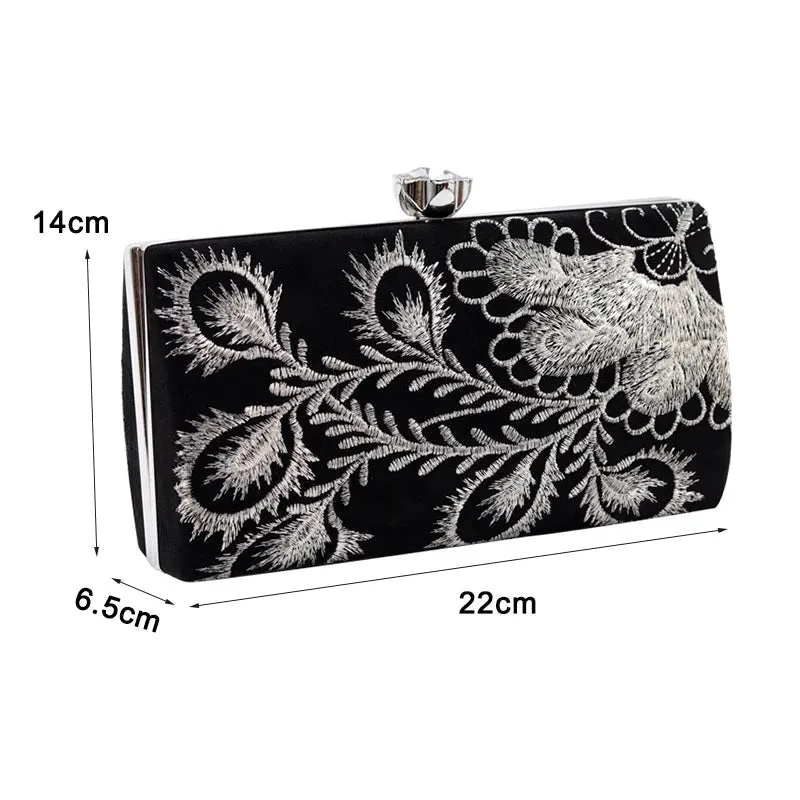 Luxy Moon Retro Embroidery Evening Clutch Bag Party Purse