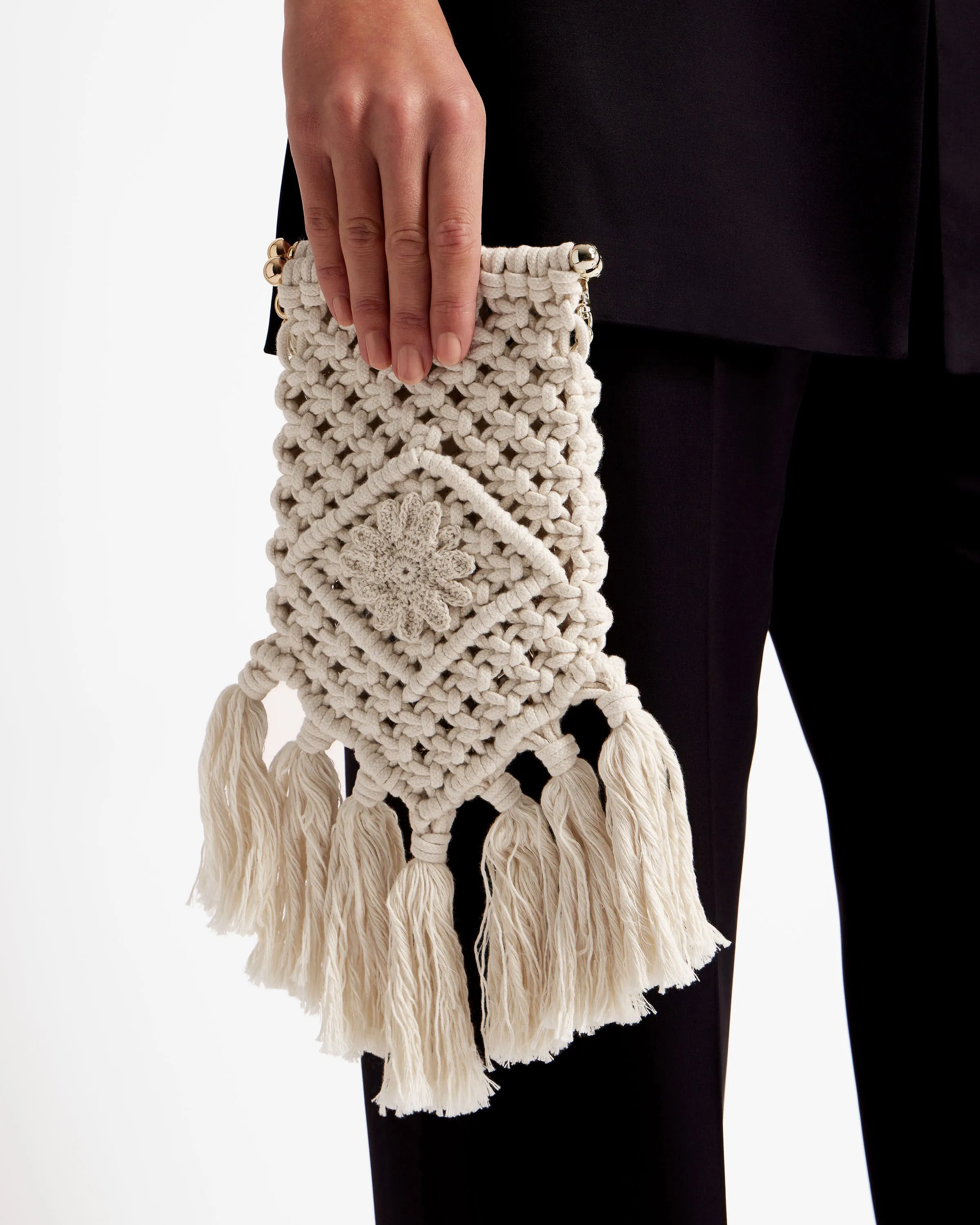 Macrame Bag - Cotton/Vegan Leather