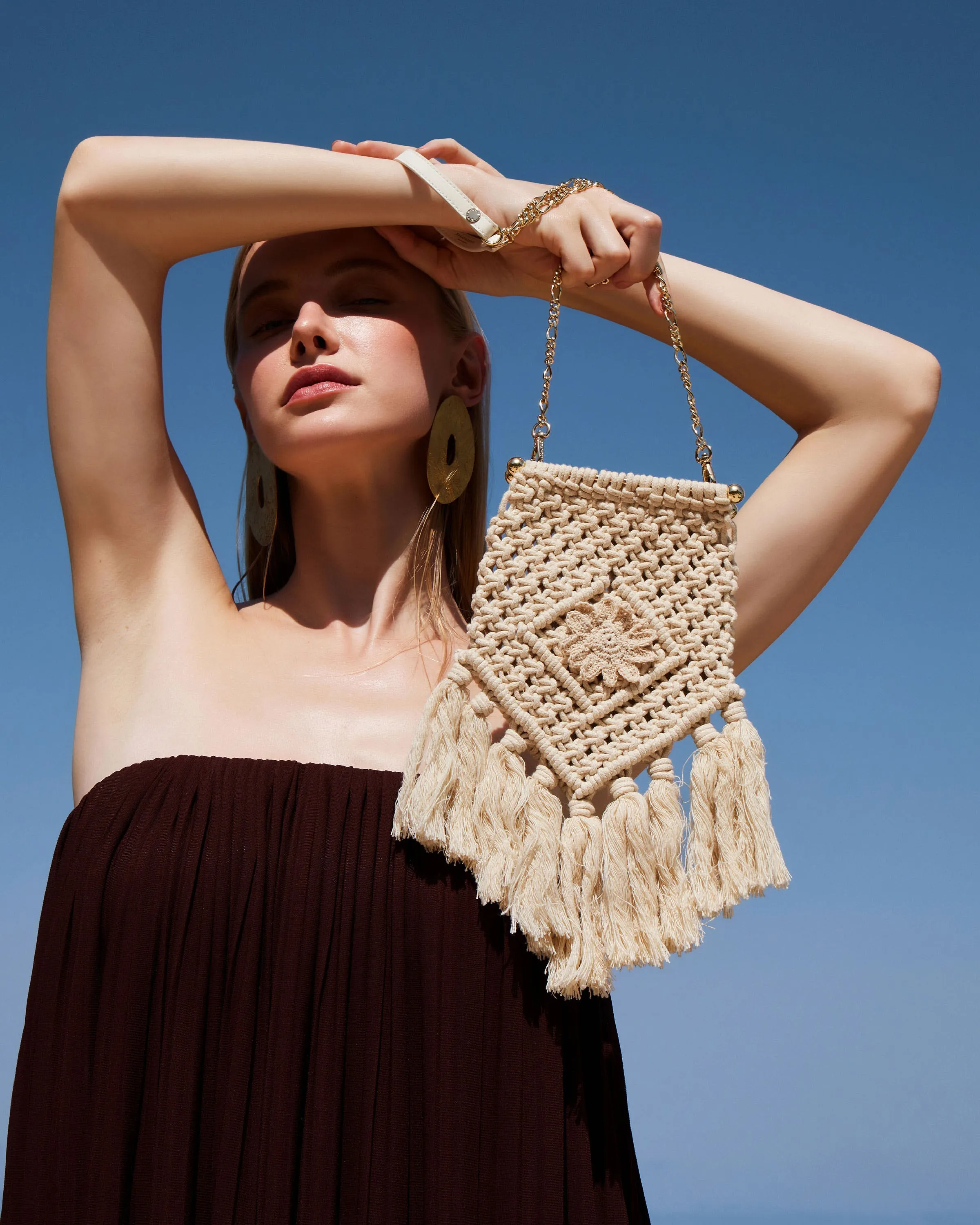 Macrame Bag - Cotton/Vegan Leather