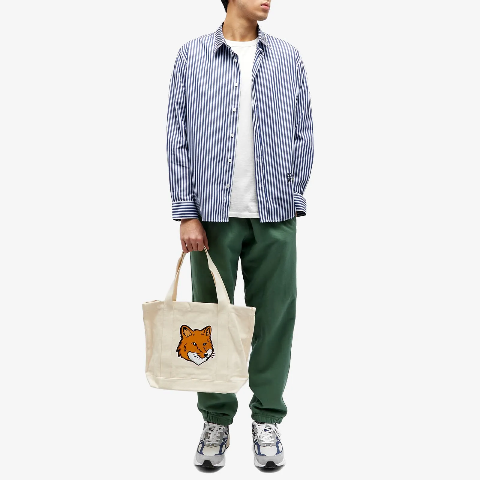 Maison Kitsune Fox Head tote bag, ecru