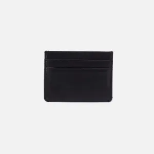 Men's Credit Card Wallet in Silk Napa Leather - Black