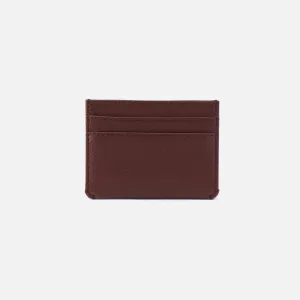 Men's Credit Card Wallet in Silk Napa Leather - Brown