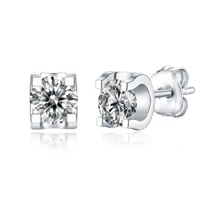 Monfort Moissanite Solitaire Tulip Stud Earrings