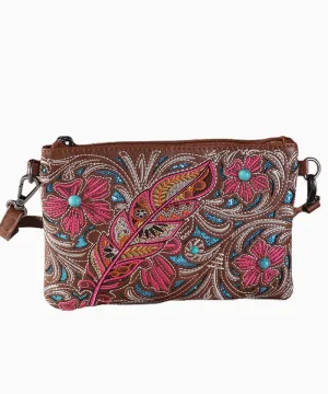 Montana West Embroidered Floral Clutch Crossbody Bag