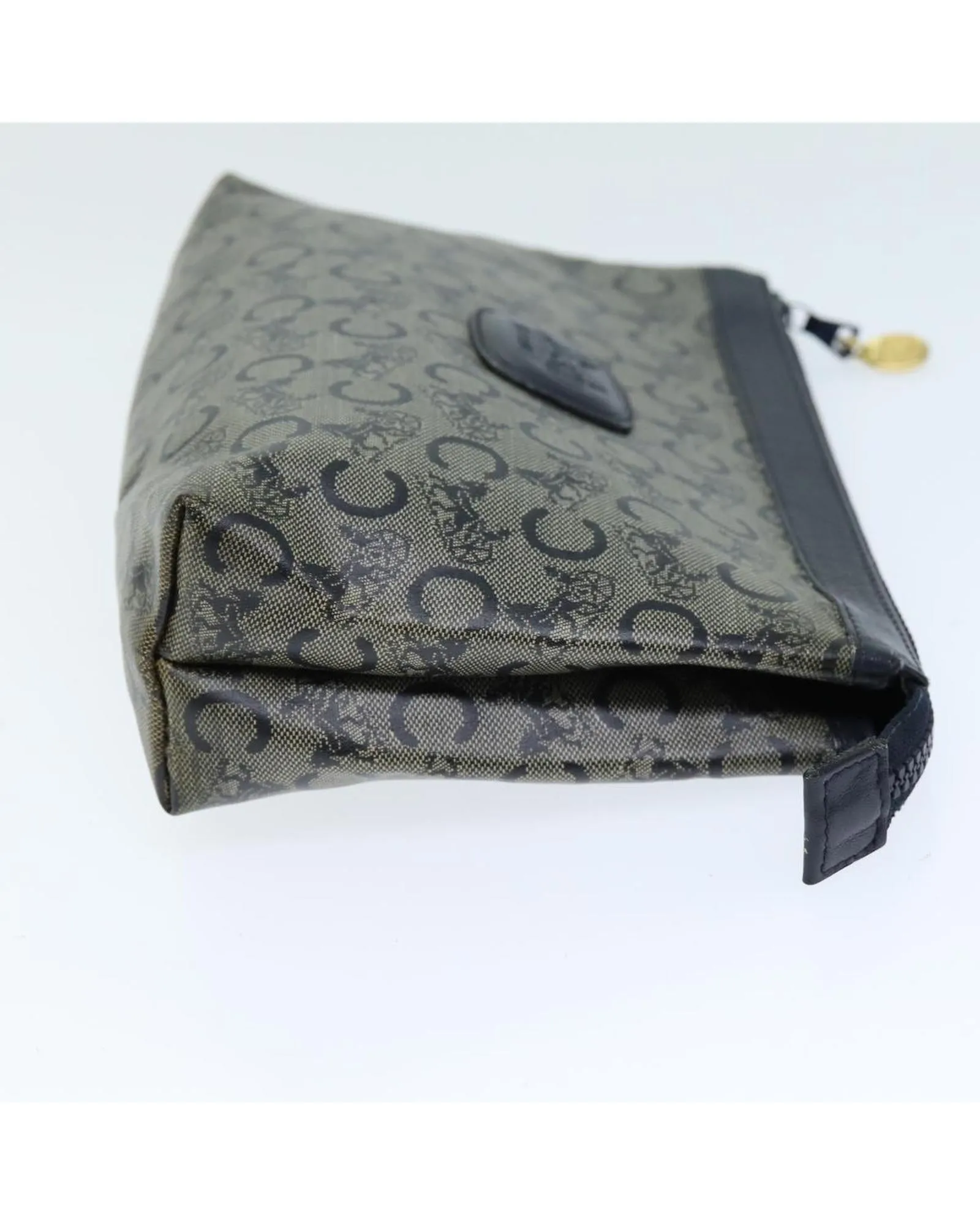 Navy Canvas Celine Pouch with Macadam Print Design