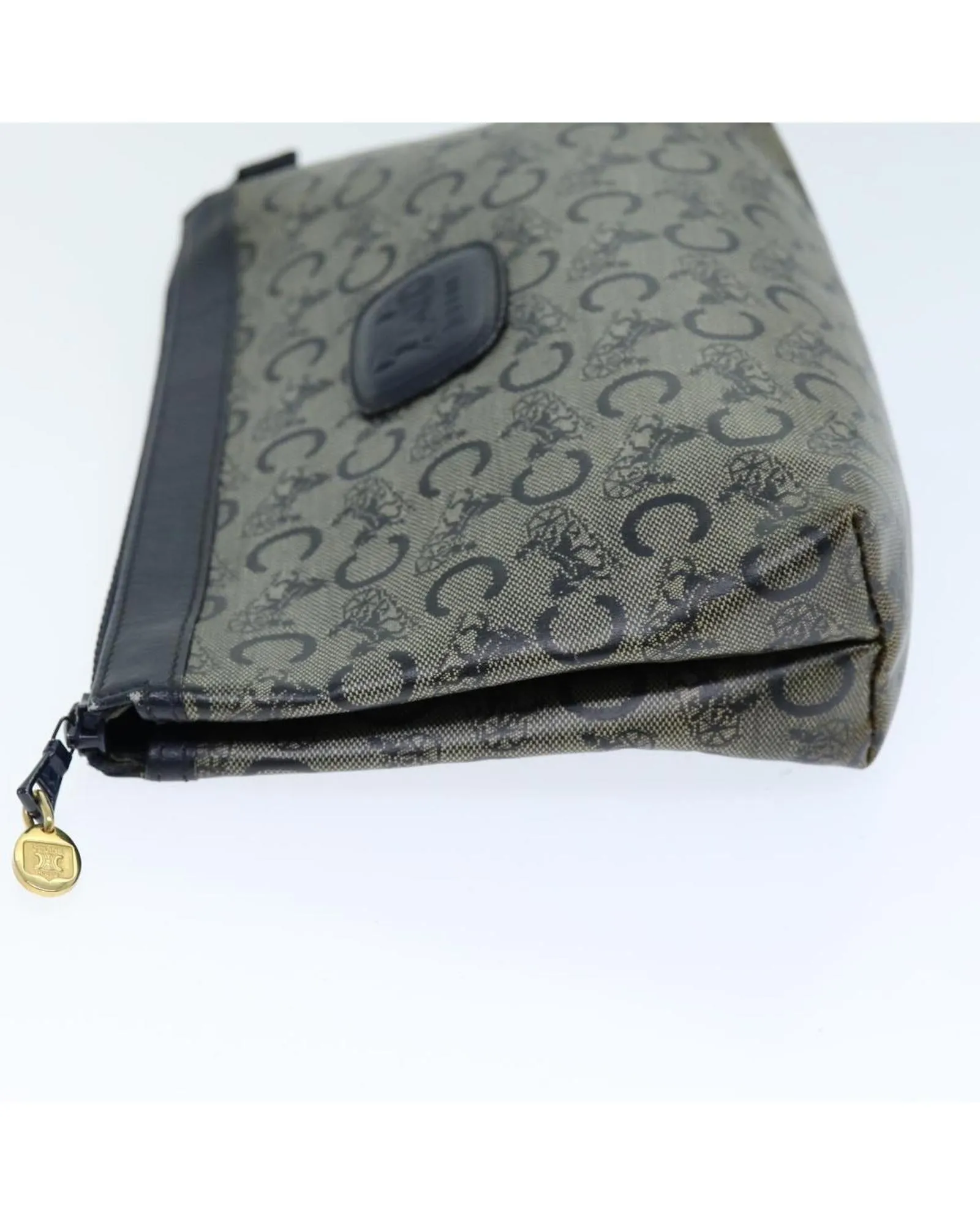 Navy Canvas Celine Pouch with Macadam Print Design